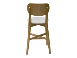 Set de 2 taburetes de cocina de madera de roble clara y tejido beige 65 cm LUCIA