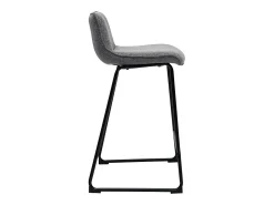 Set de 2 taburetes de cocina efecto aterciopelado texturizado gris y metal 65 cm BOOST