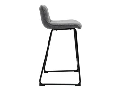 Set de 2 taburetes de cocina efecto aterciopelado texturizado gris y metal 65 cm BOOST