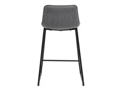 Set de 2 taburetes de cocina efecto aterciopelado texturizado gris y metal 65 cm BOOST