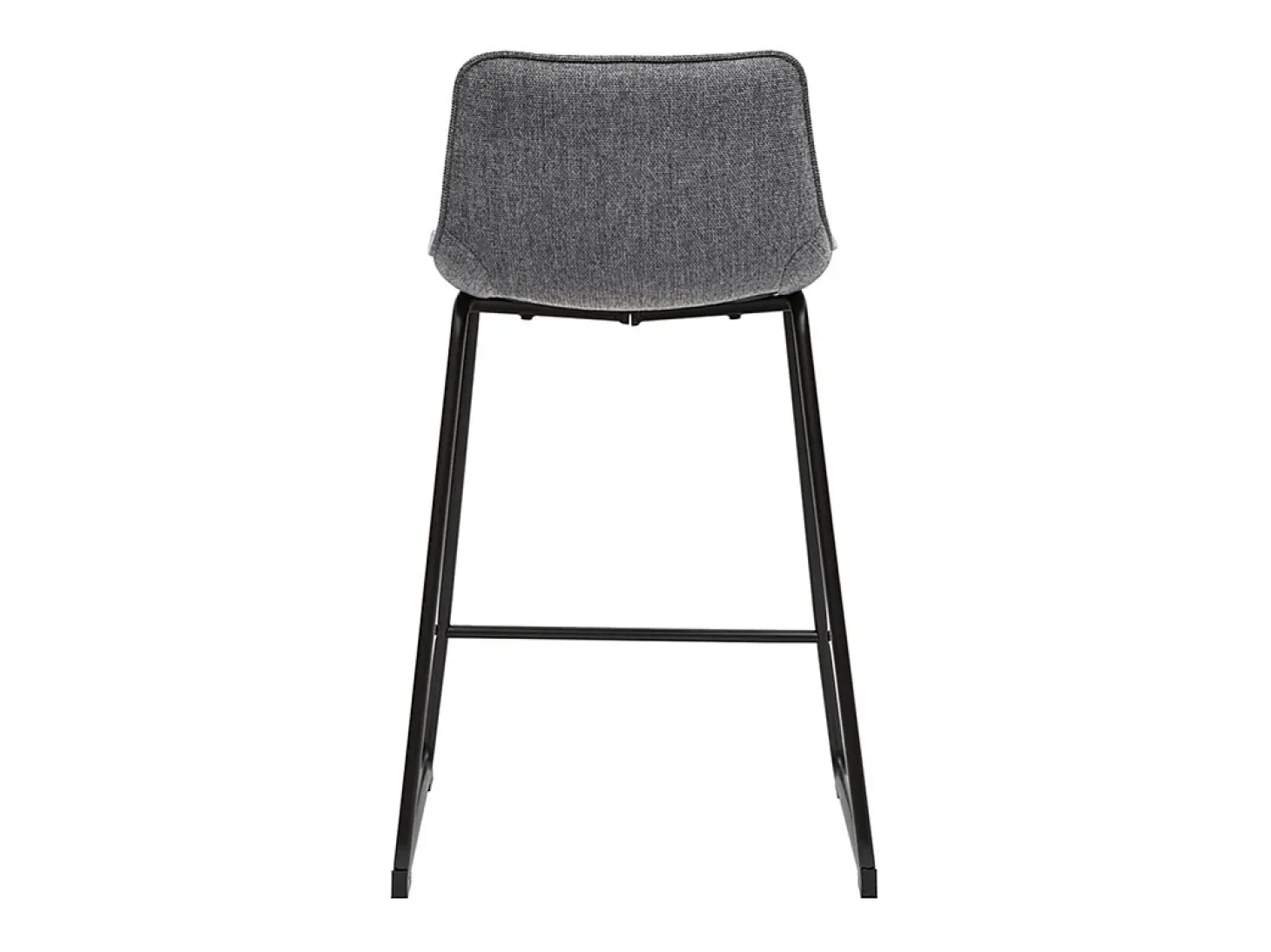 Set de 2 taburetes de cocina efecto aterciopelado texturizado gris y metal 65 cm BOOST