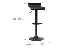 Set de 2 taburetes de cocina de diseño negro SURF