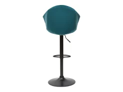 Set de 2 taburetes de cocina ajustables 360º de terciopelo azul petróleo y metal TAYA