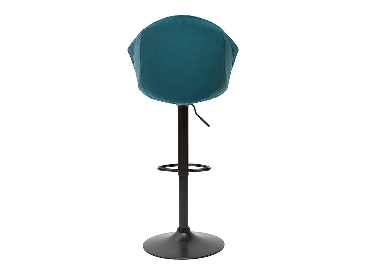 Set de 2 taburetes de cocina ajustables 360º de terciopelo azul petróleo y metal TAYA