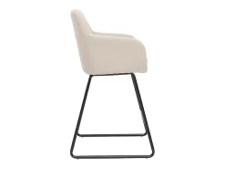 Set de 2 taburetes de cocina de tejido efecto aterciopelado beige de 65 cm AMIKA