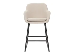 Set de 2 taburetes de cocina de tejido efecto aterciopelado beige de 65 cm AMIKA