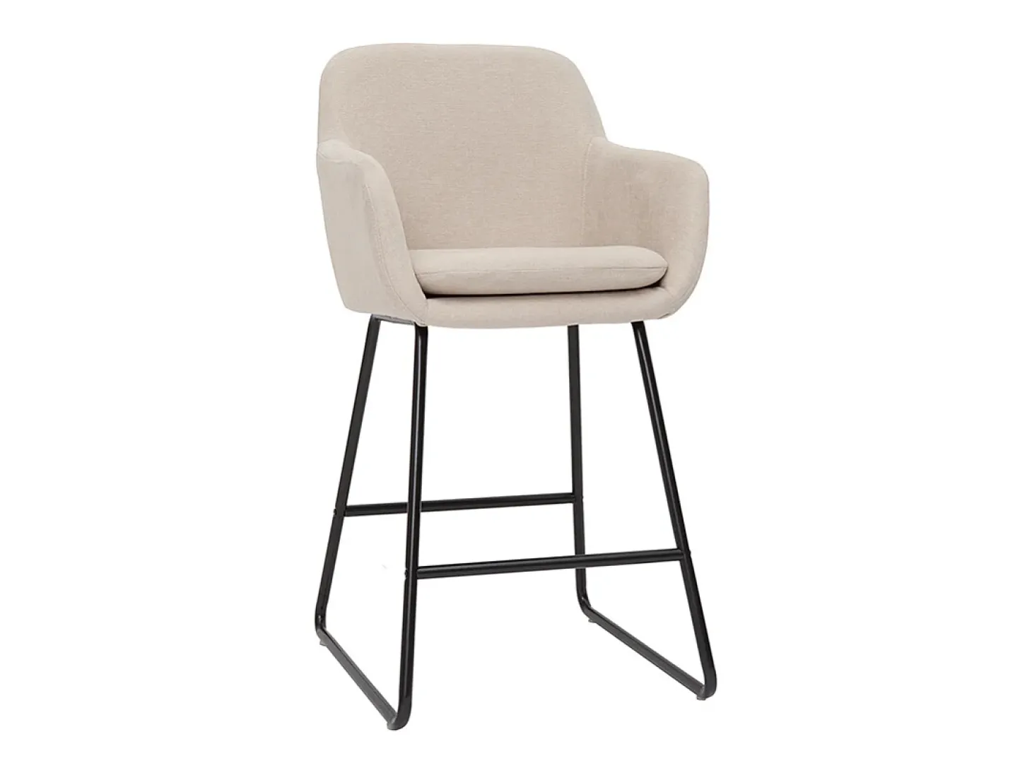 Set de 2 taburetes de cocina de tejido efecto aterciopelado beige de 65 cm AMIKA