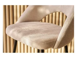 Set de 2 taburetes de cocina efecto aterciopelado texturizado beige 65 cm COSETTE