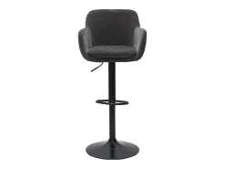 Set de 2 taburetes de cocina regulables efecto aterciopelado gris oscuro AMIKA