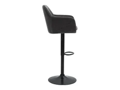 Set de 2 taburetes de cocina regulables efecto aterciopelado gris oscuro AMIKA