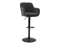 Set de 2 taburetes de cocina regulables efecto aterciopelado gris oscuro AMIKA