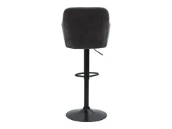 Set de 2 taburetes de cocina regulables efecto aterciopelado gris oscuro AMIKA