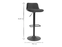 Set de 2 taburetes de cocina ajustables 360º de terciopelo azul petróleo y metal negro BOOST