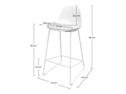 Set de 2 taburetes para isla de cocina blancos 65 cm - Leni