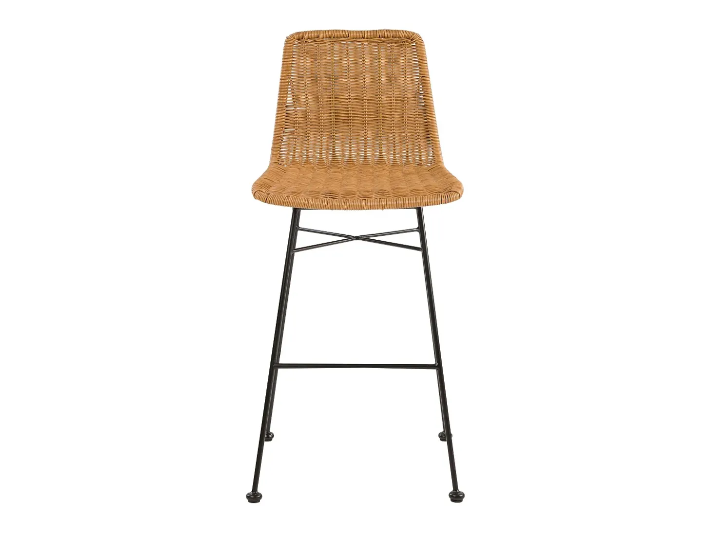 Set de 2 taburetes para isla de cocina en resina tejida marrón 63 cm - Mandya
