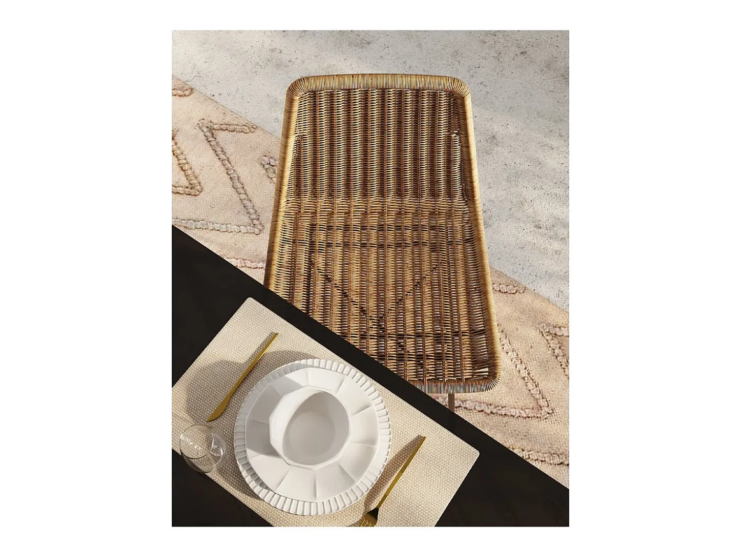 Set de 2 taburetes para isla de cocina en resina tejida marrón 63 cm - Mandya