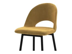 Set de 2 taburetes para isla de cocina en terciopelo amarillo 65 cm - Pénélope