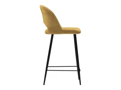 Set de 2 taburetes para isla de cocina en terciopelo amarillo 65 cm - Pénélope