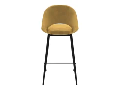 Set de 2 taburetes para isla de cocina en terciopelo amarillo 65 cm - Pénélope