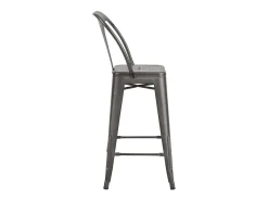 Set de 2 taburetes para isla de cocina en metal gris acero 67 cm - Indus