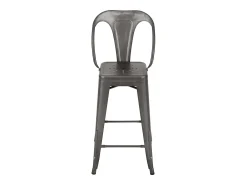 Set de 2 taburetes para isla de cocina en metal gris acero 67 cm - Indus