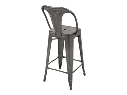 Set de 2 taburetes para isla de cocina en metal gris acero 67 cm - Indus