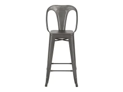 Set de 2 taburetes para isla de cocina en metal gris acero 67 cm - Indus