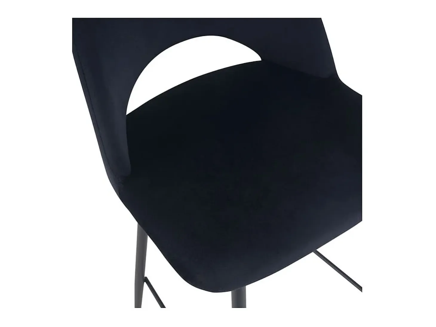 Set de 2 taburetes para isla de cocina en terciopelo negro 65 cm - Pénélope
