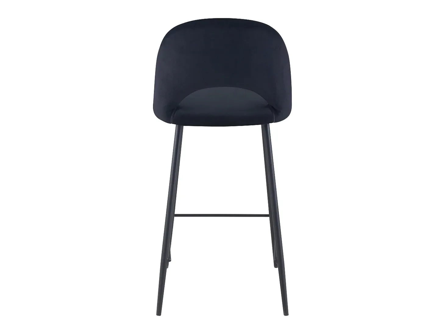 Set de 2 taburetes para isla de cocina en terciopelo negro 65 cm - Pénélope