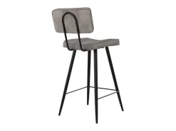 Set de 2 taburetes para isla de cocina de cuero sintético gris 66 cm - Texas