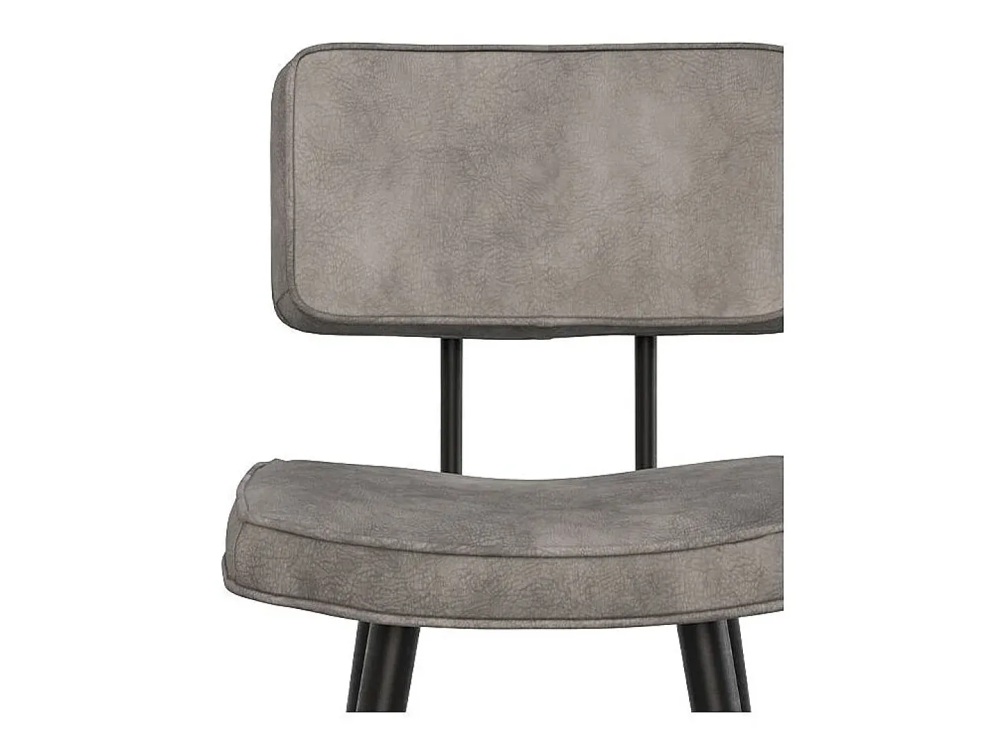 Set de 2 taburetes para isla de cocina de cuero sintético gris 66 cm - Texas