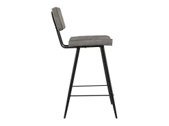Set de 2 taburetes para isla de cocina de cuero sintético gris 66 cm - Texas