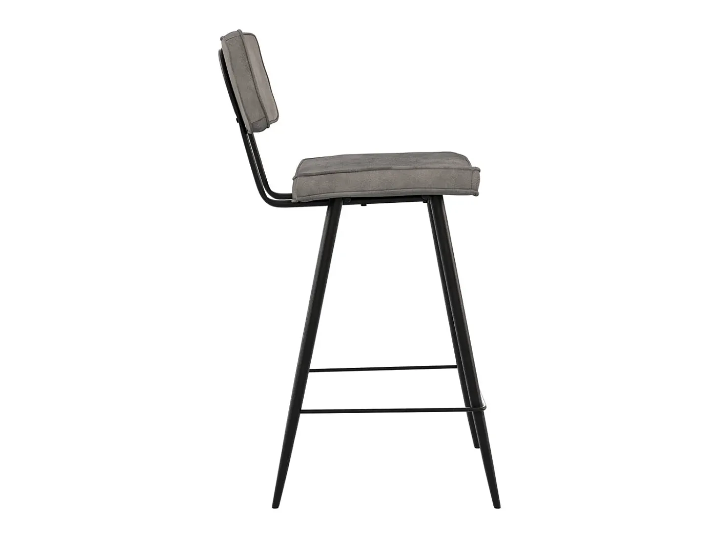 Set de 2 taburetes para isla de cocina de cuero sintético gris 66 cm - Texas