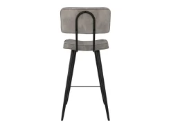 Set de 2 taburetes para isla de cocina de cuero sintético gris 66 cm - Texas
