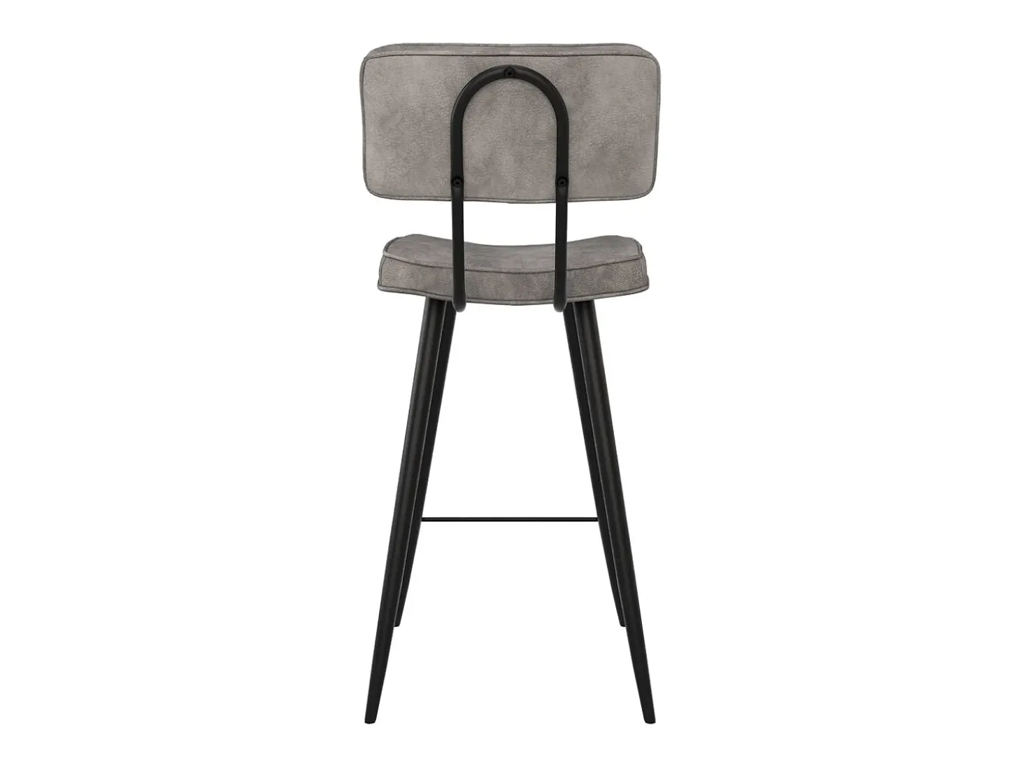 Set de 2 taburetes para isla de cocina de cuero sintético gris 66 cm - Texas