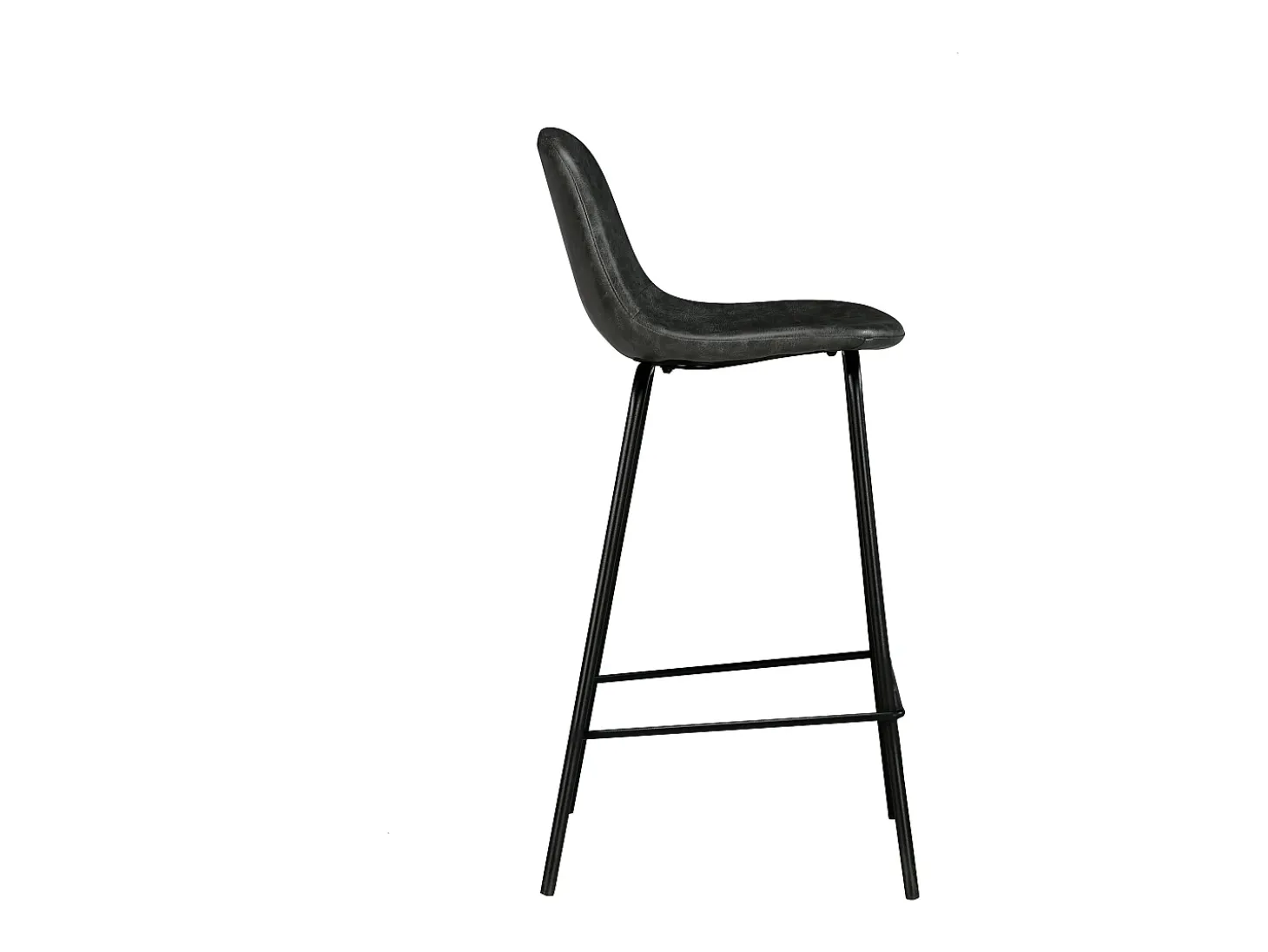 Set de 2 taburetes para isla de cocina de sintético gris/negro 65 cm - Henrik