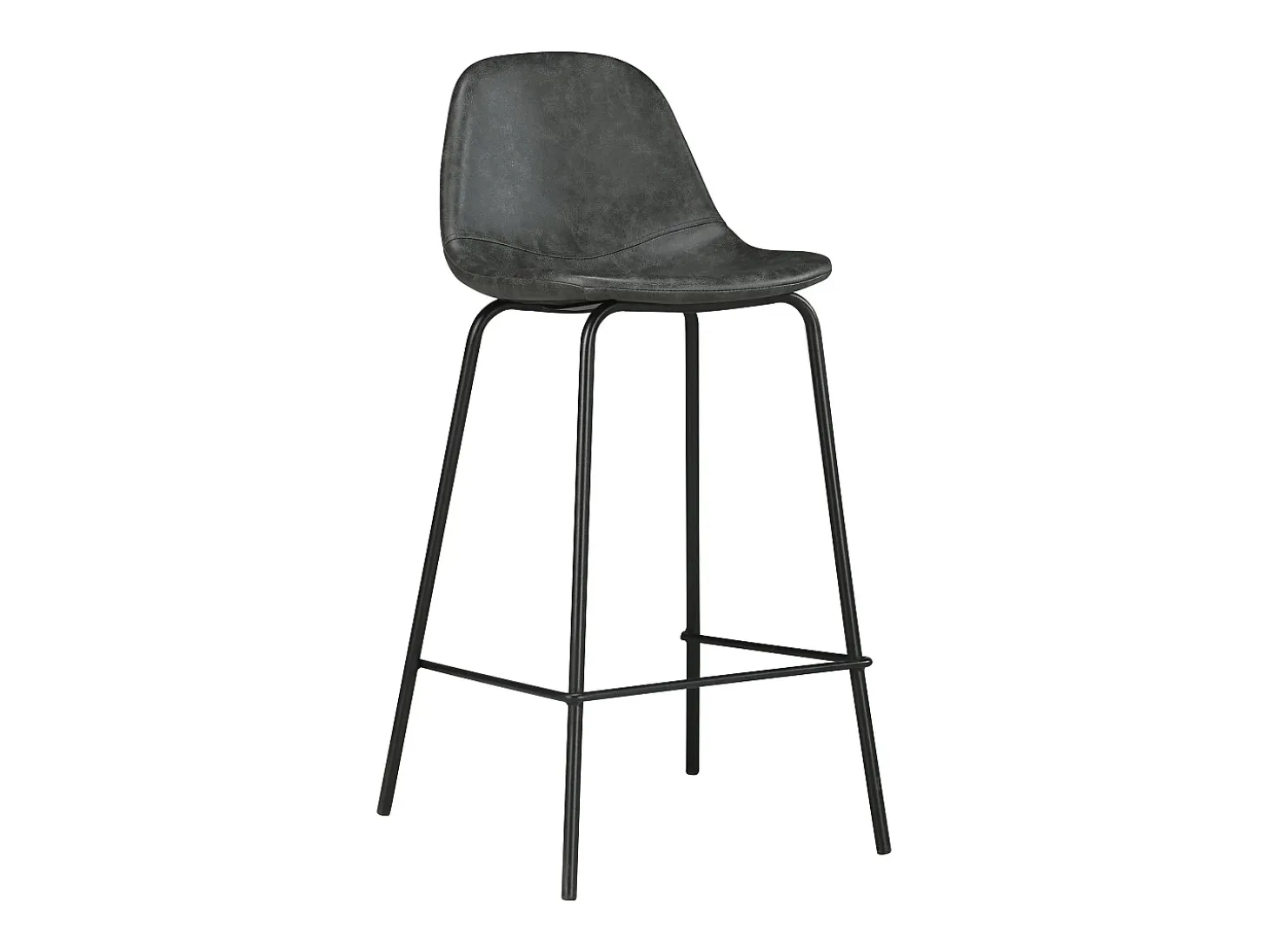 Set de 2 taburetes para isla de cocina de sintético gris/negro 65 cm - Henrik