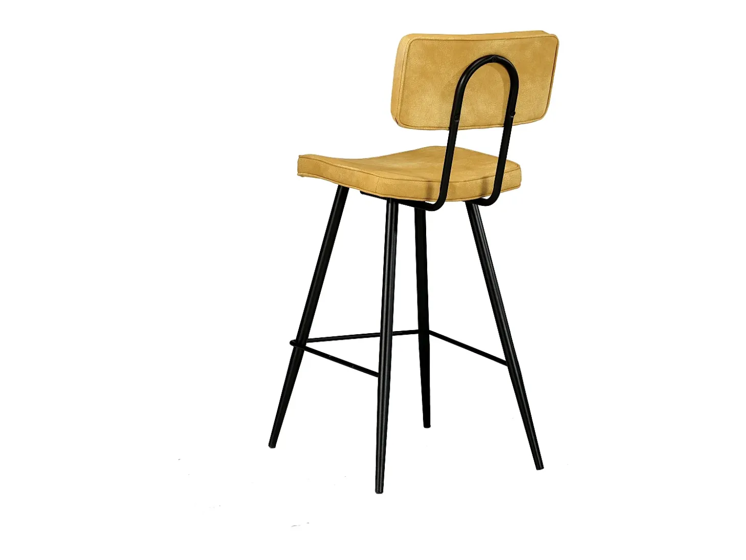 Set de 2 taburetes para isla de cocina de sintético amarillo 66 cm - Texas
