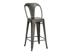 Set de 2 taburetes para isla de cocina en gris carbón 67 cm - Indus