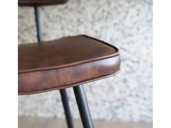 Set de 2 taburetes para isla de cocina de sintético marrón 66 cm - Texas