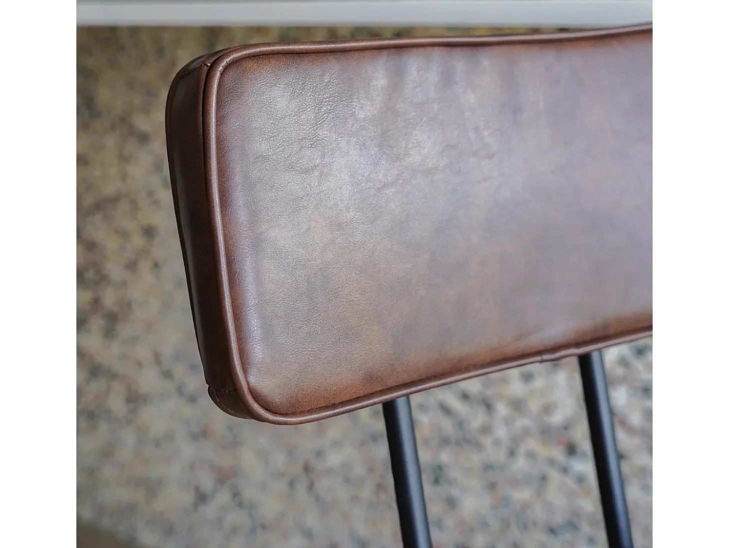 Set de 2 taburetes para isla de cocina de sintético marrón 66 cm - Texas