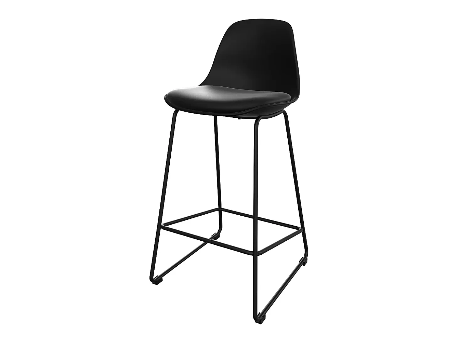 Set de 2 taburetes para isla de cocina negros 65 cm - Leni