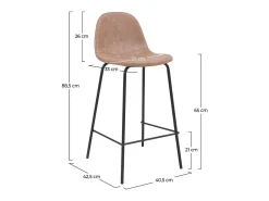 Set de 2 taburetes para isla de cocina marrón claro 65 cm - Henrik