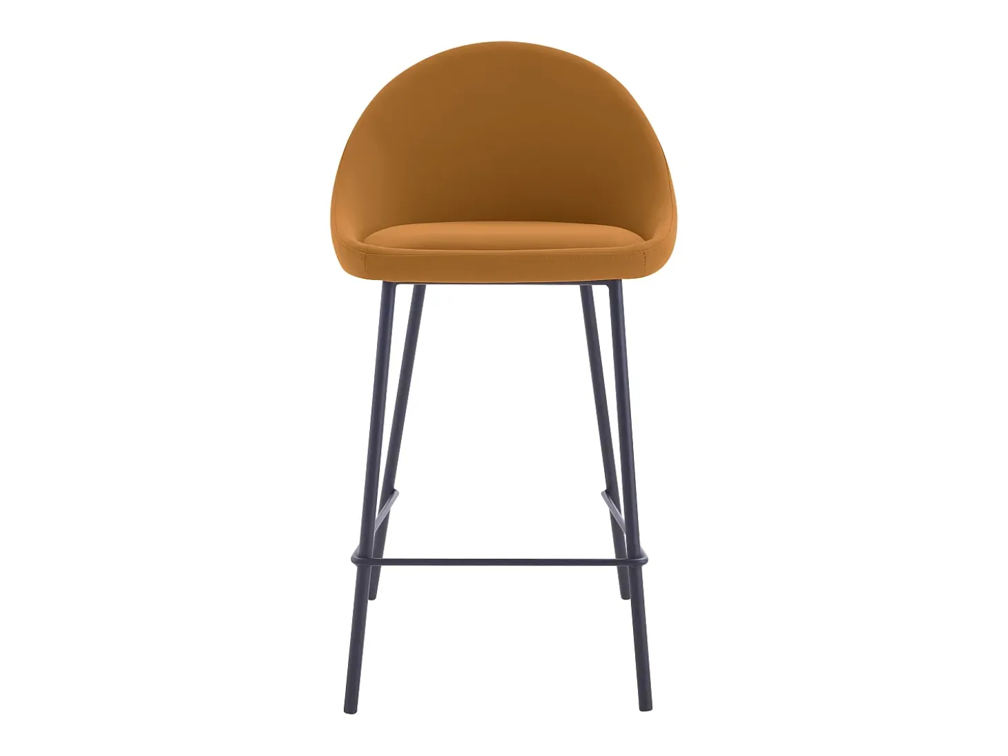 Set de 2 taburetes para isla de cocina en cuero sintético canela 65 cm - Misty