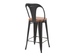 Set de 2 taburetes para isla de cocina negros y marrones 66 cm - Charly