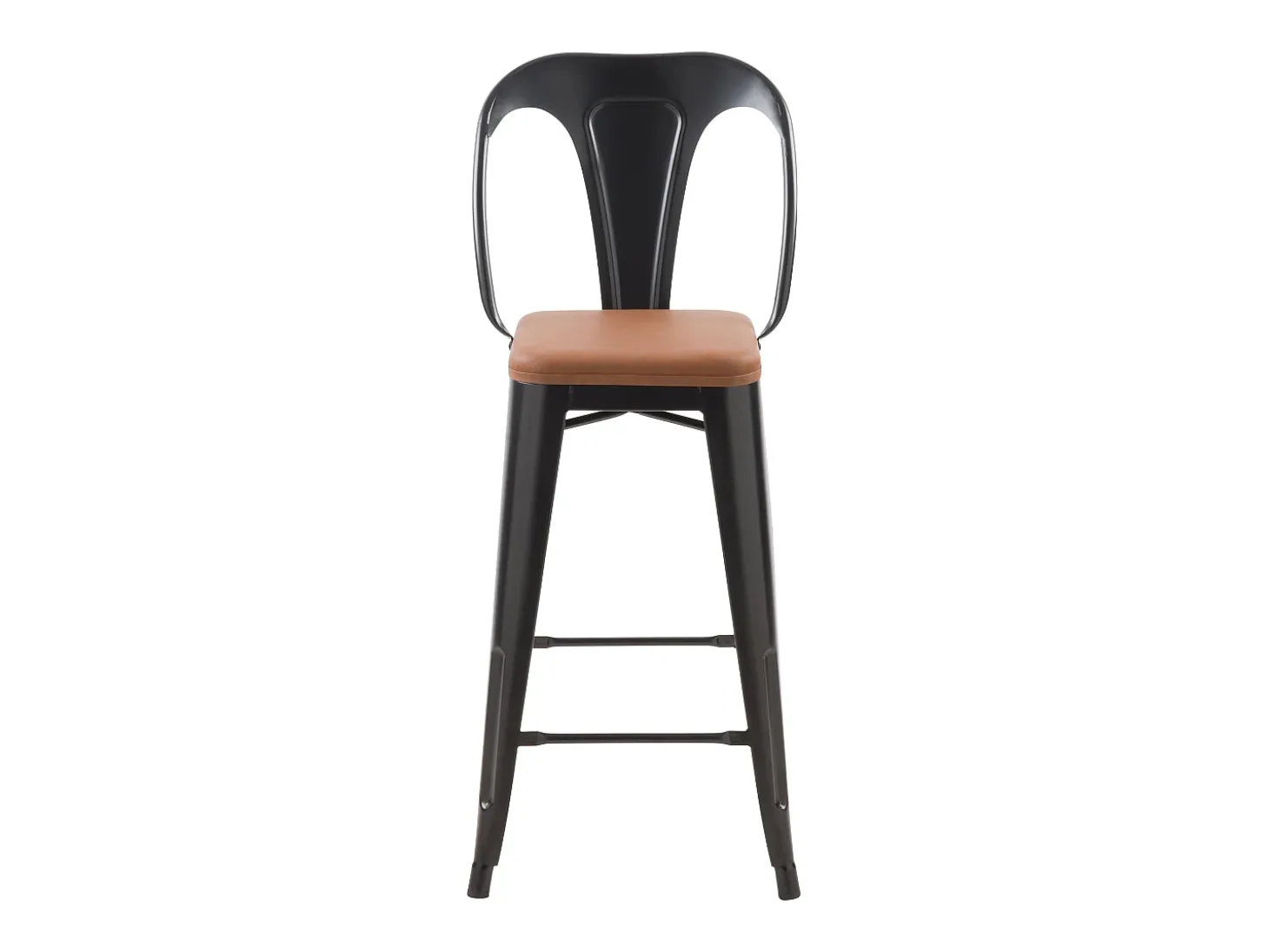Set de 2 taburetes para isla de cocina negros y marrones 66 cm - Charly