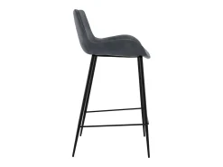 Set de 2 taburetes para isla de cocina en cuero sintético gris 65 cm - Pirata