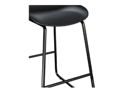 Set de 2 taburetes para isla de cocina de plástico negro 65,5 cm - Yoshi