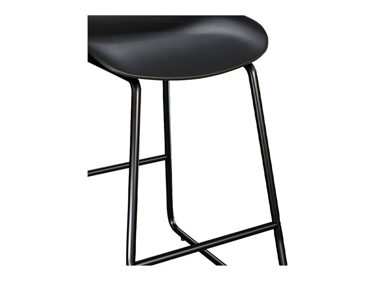 Set de 2 taburetes para isla de cocina de plástico negro 65,5 cm - Yoshi