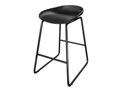Set de 2 taburetes para isla de cocina de plástico negro 65,5 cm - Yoshi